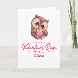 Happy Valentines Day Niedlich Owl Karte