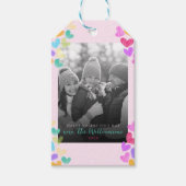 Happy Valentines Day Niedlich Pastel Hearts Foto Geschenkanhänger (Vorderseite)