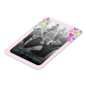Happy Valentines Day Niedlich Pastel Hearts Foto Magnet (Linke Seite)