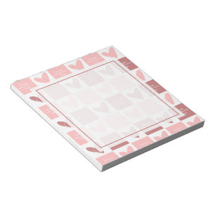 Happy Valentine's Day Niedlich Pink Hearts Muster Notizblock