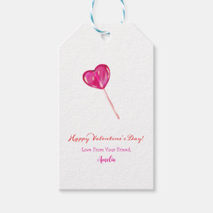 Happy Valentine's Day Niedlich Pink Lollipop Herz Geschenkanhänger
