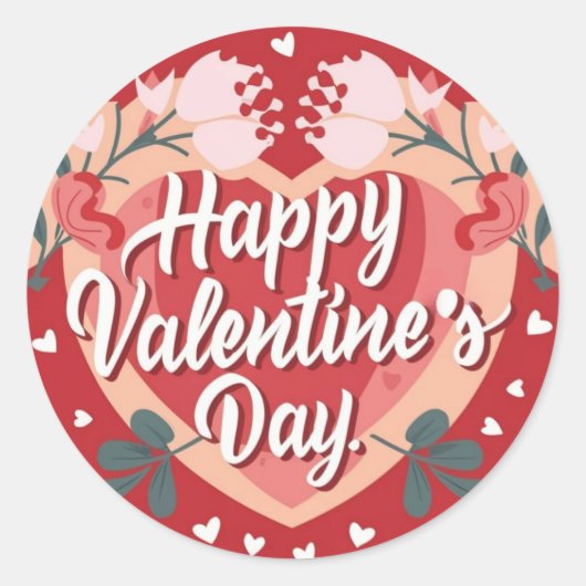 Happy Valentine's Day Niedlich Playful Holiday Sti Runder Aufkleber (Vorderseite)