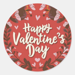 Happy Valentine's Day Niedlich Playful Holiday Sti Runder Aufkleber