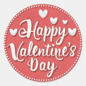 Happy Valentine's Day Niedlich Playful Holiday Sti Runder Aufkleber (Vorderseite)