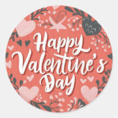 Happy Valentine's Day Niedlich Playful Holiday Sti Runder Aufkleber (Vorderseite)