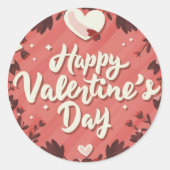 Happy Valentine's Day Niedlich Playful Holiday Sti Runder Aufkleber (Vorderseite)