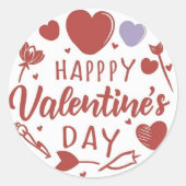 Happy Valentine's Day Niedlich Playful Holiday Sti Runder Aufkleber (Vorderseite)