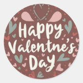 Happy Valentine's Day Niedlich Playful Holiday Sti Runder Aufkleber (Vorderseite)