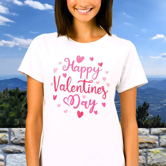 Happy Valentine's Day Niedlich rosa Herzen T-Shirt