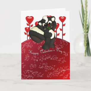 Happy Valentine's Day Niedlich Skunk Card Feiertagskarte