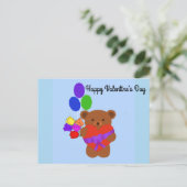 Happy Valentine's Day Niedlich Teddy Bear #4 Postk Postkarte (Stehend Vorderseite)