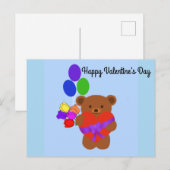 Happy Valentine's Day Niedlich Teddy Bear #4 Postk Postkarte (Vorne/Hinten)