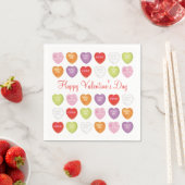 Happy Valentine's Day Niedlich Whimsical Colorful Serviette (Beispiel)