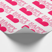 Happy Valentine's Day Niedliche Typografie Geschenkpapier (Ecke)