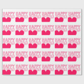 Happy Valentine's Day Niedliche Typografie Geschenkpapier (Flach)