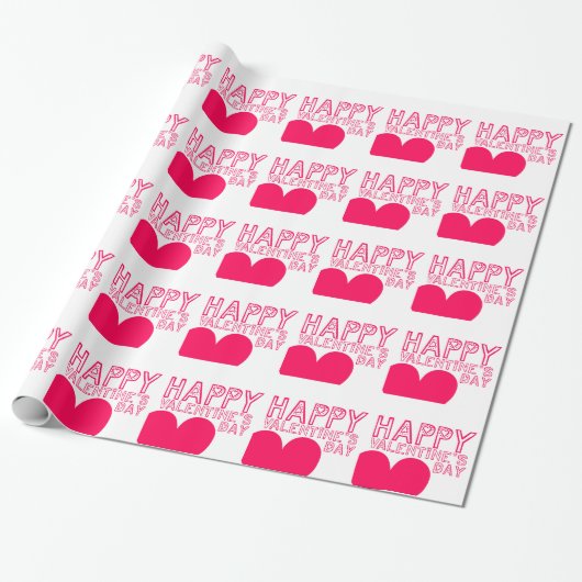 Happy Valentine's Day Niedliche Typografie Geschenkpapier (Ungerollt)