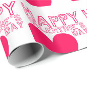 Happy Valentine's Day Niedliche Typografie Geschenkpapier (Rolleneckpunkt)