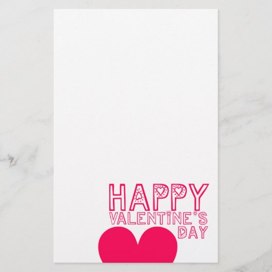Happy Valentine's day Niedliche Typografie Station Briefpapier (Vorderseite)