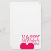 Happy Valentine's day Niedliche Typografie Station Briefpapier (Vorne/Hinten)