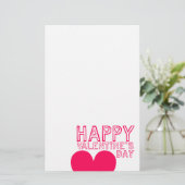 Happy Valentine's day Niedliche Typografie Station Briefpapier (Stehend Vorderseite)