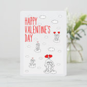 Happy Valentine's Day Niedlichen Paare Feiertagskarte (Stehend Vorderseite)