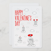 Happy Valentine's Day Niedlichen Paare Feiertagskarte (Vorne/Hinten)