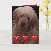 Happy Valentine's Day - Niedlicher Hund der Welt Karte (Gelbe Blume)