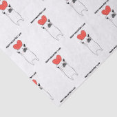 Happy Valentine's Day Niedlicher Mops & Red Heart Seidenpapier (Detail)