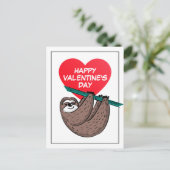 Happy Valentine's Day | Niedlicher Schlitten Postkarte (Stehend Vorderseite)