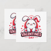 Happy Valentine's Day Niedliches Kaninchen (Vorne/Hinten)