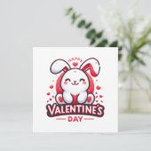 Happy Valentine's Day Niedliches Kaninchen (Stehend Vorderseite)