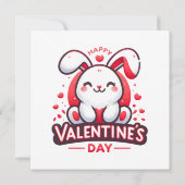 Happy Valentine's Day Niedliches Kaninchen (Rückseite)