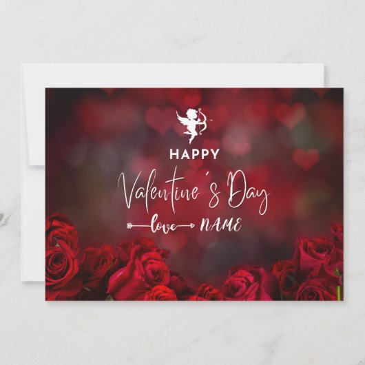 Happy Valentine's Day Note Card Mitteilungskarte (Vorderseite)