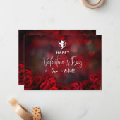 Happy Valentine's Day Note Card Mitteilungskarte (Vorderseite/Rückseite Beispiel)