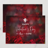 Happy Valentine's Day Note Card Mitteilungskarte (Vorne/Hinten)