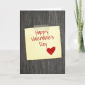 Happy Valentine's Day Note on Holz Karte (Vorderseite)