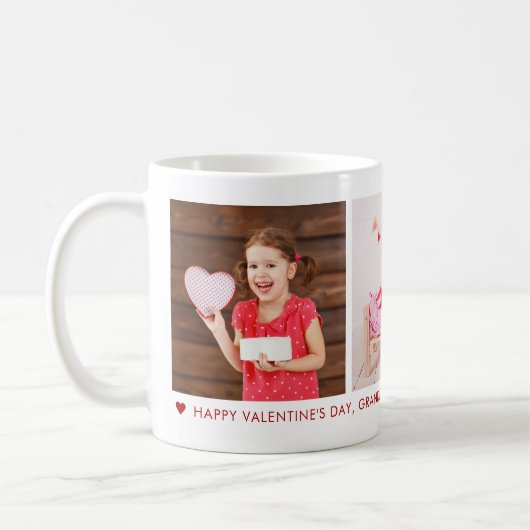 Happy Valentine's Day Oma 3 Foto Custom Kaffeetasse (Links)