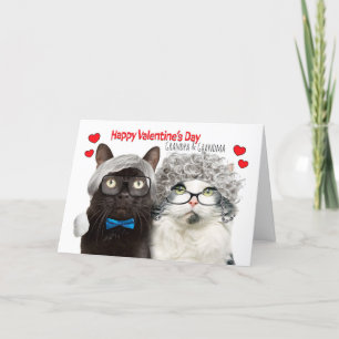 Happy Valentines Day Oma und Opa Katzen Feiertagskarte