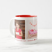 Happy Valentine's Day Opa 3 Foto Custom Zweifarbige Tasse (Vorderseite Links)
