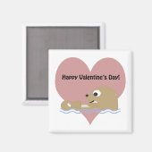 Happy Valentines Day Otter Magnet (Vorderseite/Rückseite)