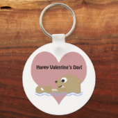 Happy Valentines Day Otter Schlüsselanhänger (Vorderseite)