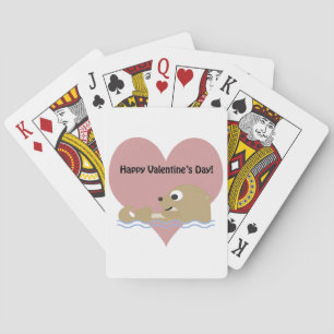 Happy Valentines Day Otter Spielkarten