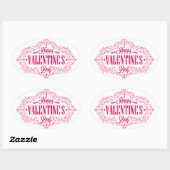 Happy Valentine's Day Oval Sticker (Blatt)