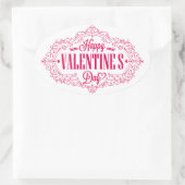 Happy Valentine's Day Oval Sticker (Tasche)