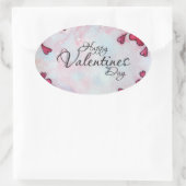 Happy Valentines Day Ovaler Aufkleber (Tasche)