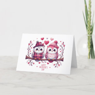 Happy Valentine's Day Owls Feiertagskarte