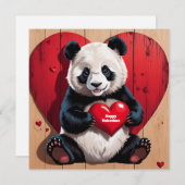 Happy Valentine's Day Panda Bär Feiertagskarte (Vorne/Hinten)