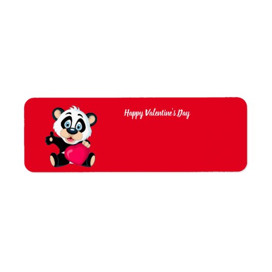 Happy Valentine's Day Panda Bear Label (Vorne)