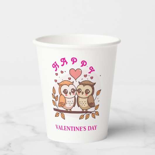 "Happy Valentine's Day Paper Coffee Cup - Perfekt Pappbecher (Vorderseite)