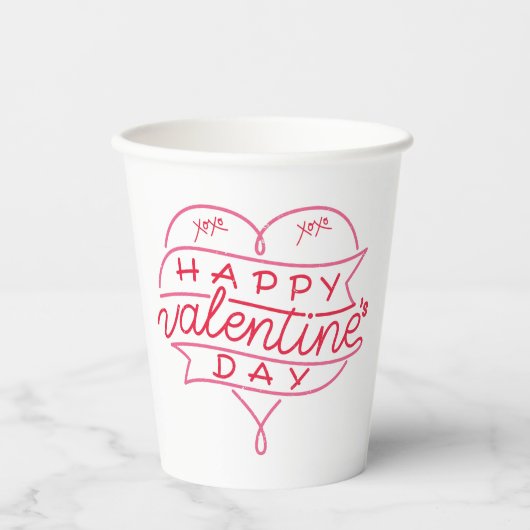 Happy Valentine's Day Paper Cups Pappbecher (Vorderseite)